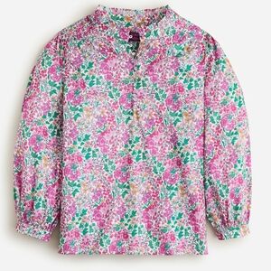 J Crew Popover Top Shirt Blouse Liberty® London Edna Floral Spring M BT807